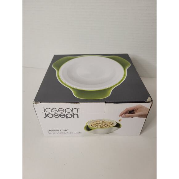 Joseph Joseph Double Dish Pistachio‎ Nut Bowl Serving Snack Green White New NIB - Picture 1 of 4